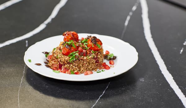 ensalada morna con cereais