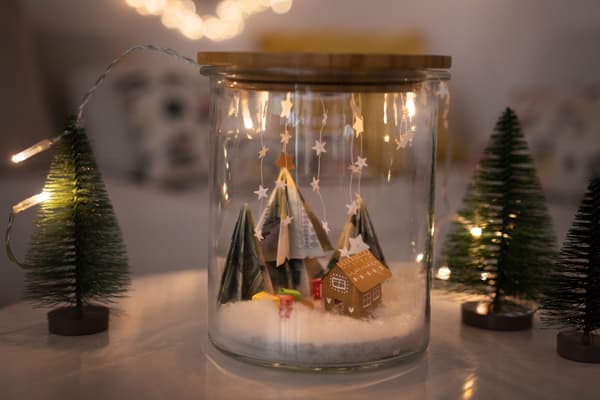 Ergebnis: Fertige Weihnachtsbäume im Glas