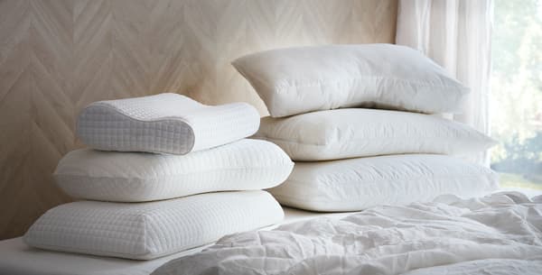 Ergomonic pillows stacked