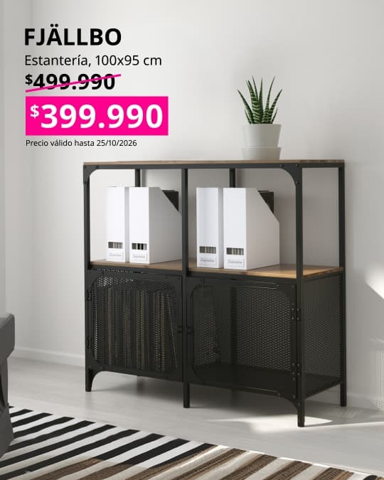Escritorio FJÄLLBO negro de 140x70 cm con diseño funcional para espacio de trabajo o estudio.