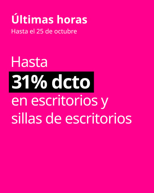 Escritorios y sillas de escritorio hasta 31% dcto en Hot Sale.