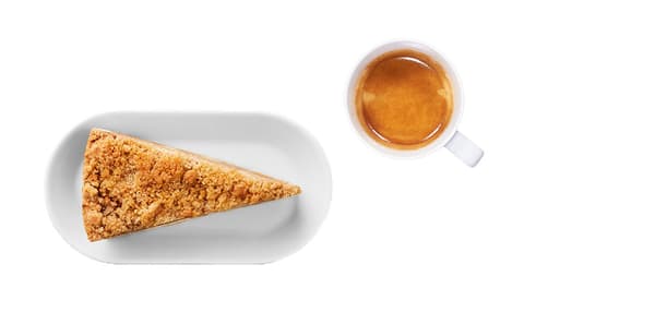 espresso a jablečný dort
