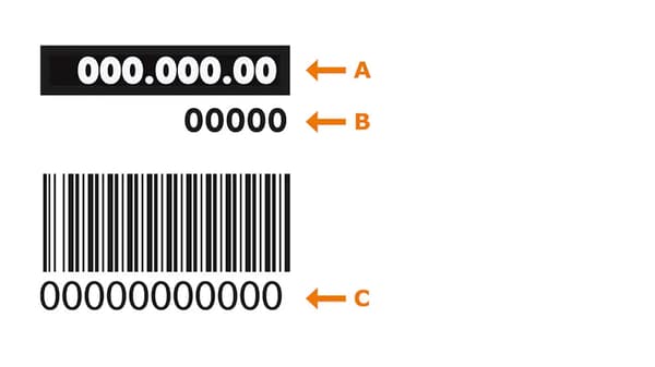 et bilde av en strekkode med et produktnummer og produksjons-nummer.