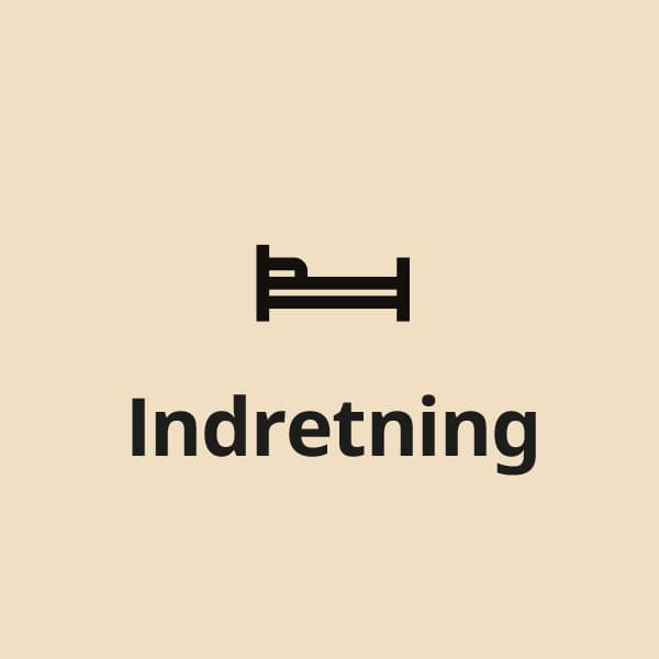 Et ikon for indretning på beige baggrund.