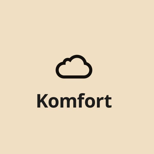 Et ikon med en sky for komfort på en beige baggrund.