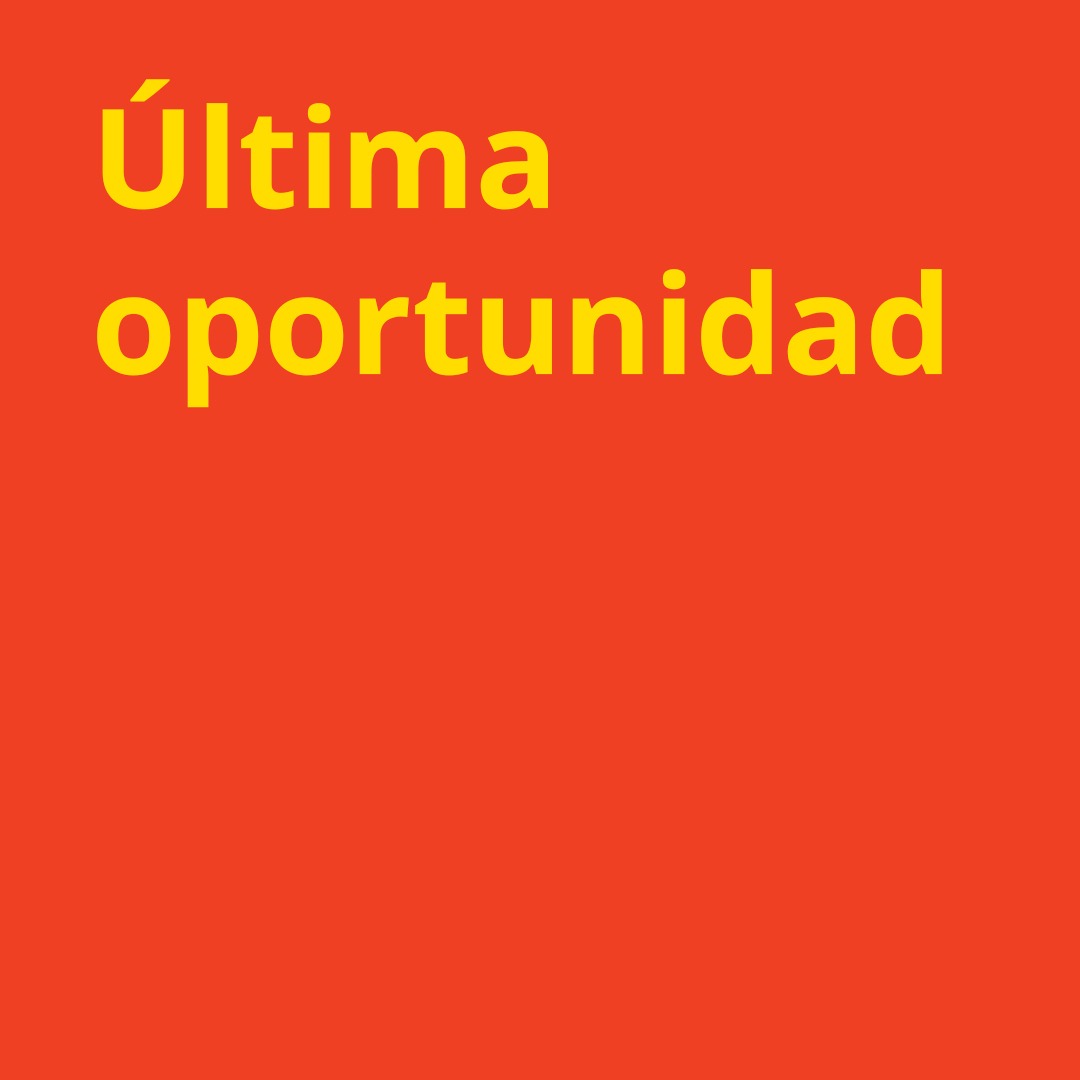 Etiqueta con el texto "Última oportunidad" sobre fondo rojo, señalando artículos con inventario casi agotado.