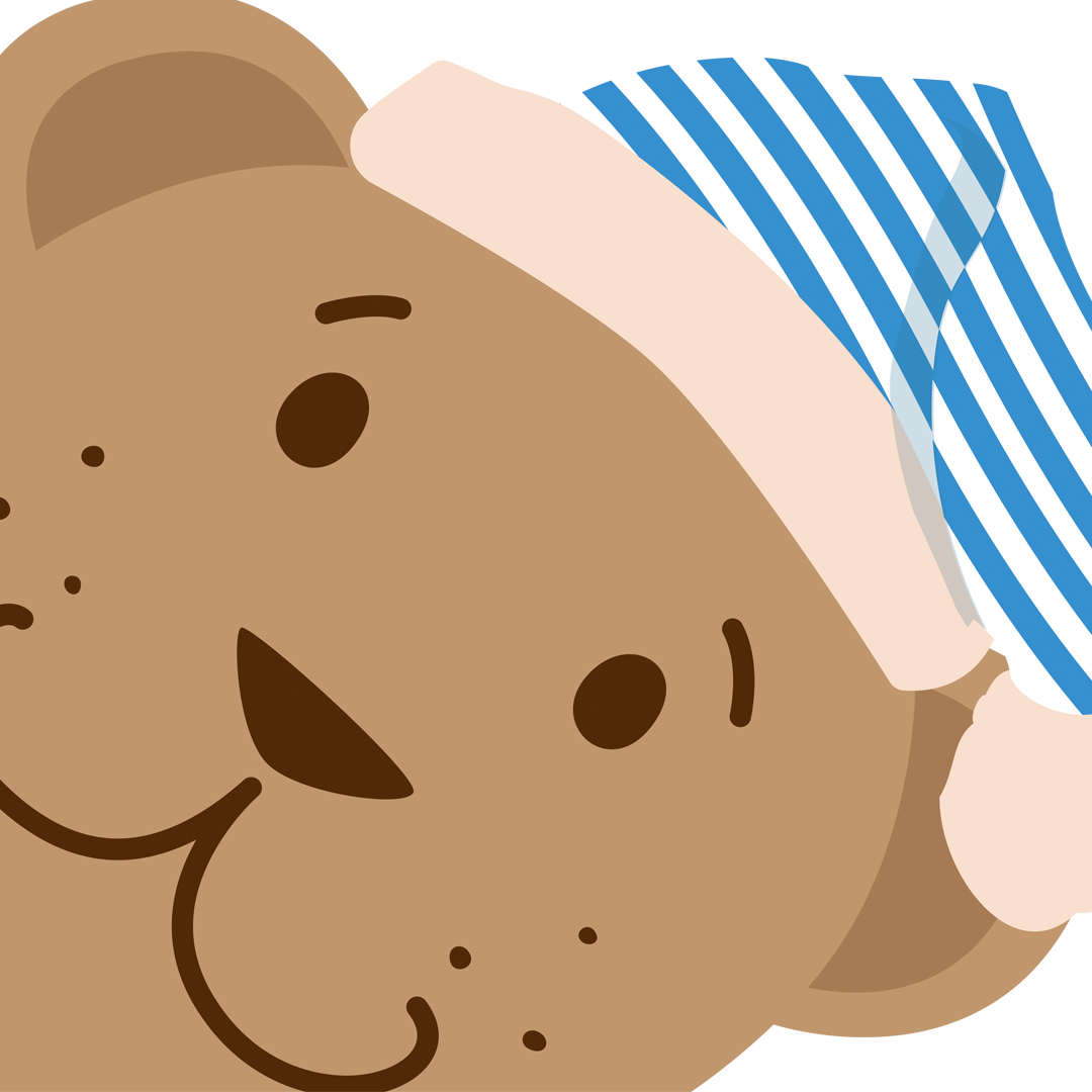 Fabler Björn med hue på