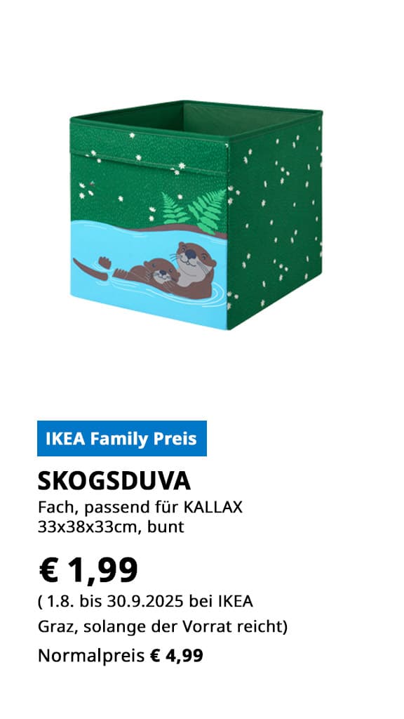 Fach Skogsduva, 33x38x33cm, bunt, passend für Kallax, statt € 4,99 zum IKEA Family Preis von € 1,99.