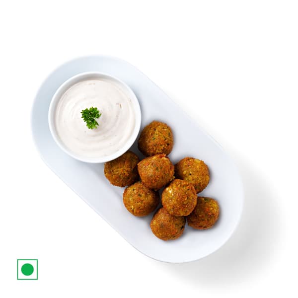 Falafel ball with garlic dip