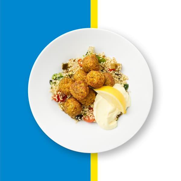 Falafel balls and couscous