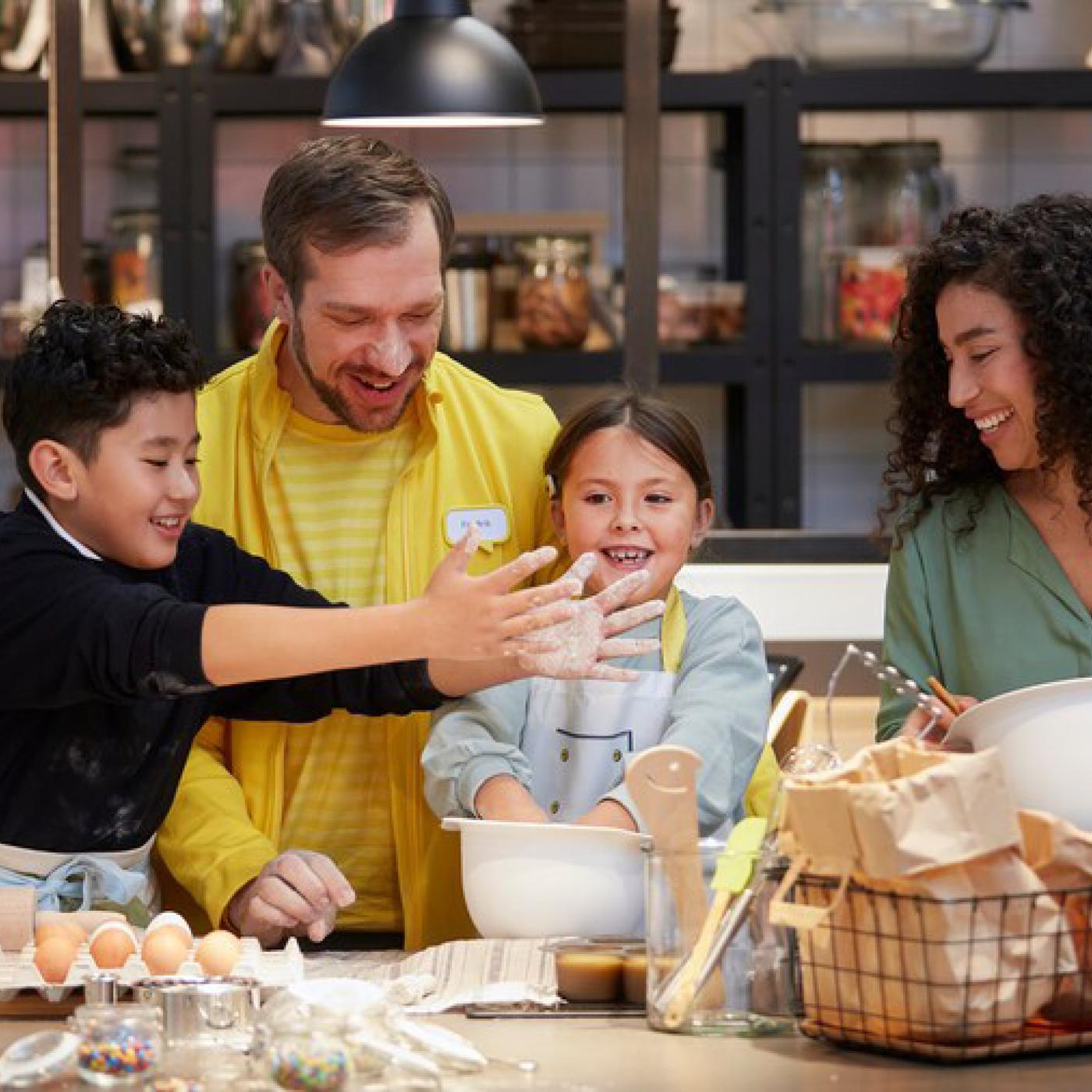 Family and kids at an event