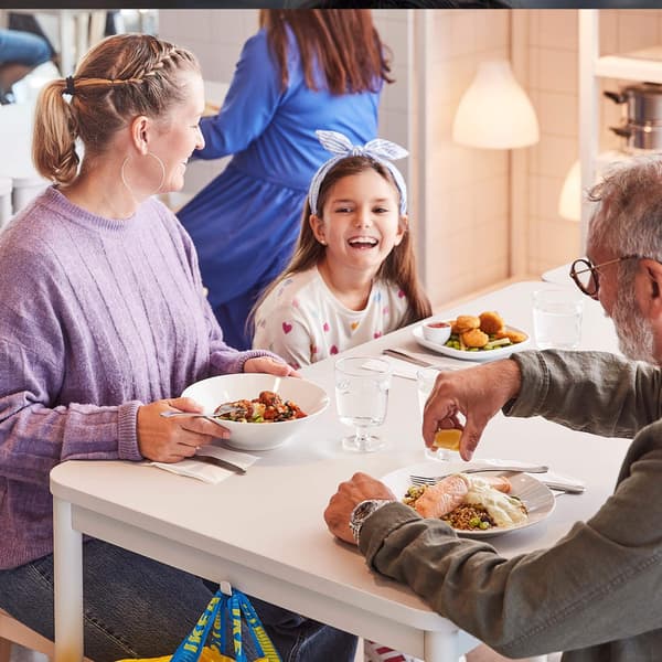 Family eating in an IKEA restaurant