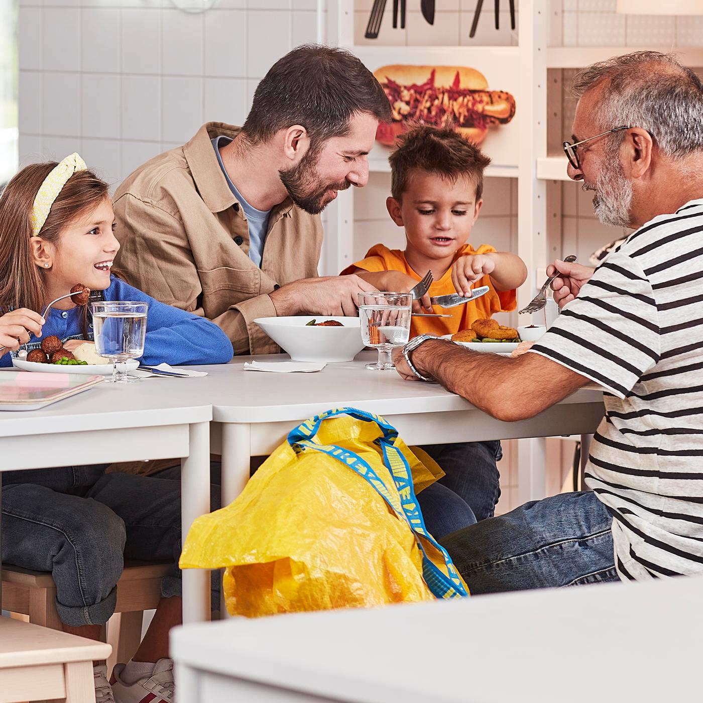 Family eating in the Swedish Restaurant.