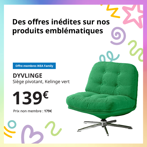 Fauteil DYVLINGE vert à 139 € au lieu de 179 €