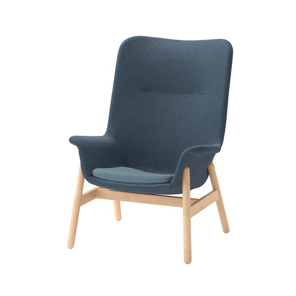 Fauteuil scandinave moderne bleu.