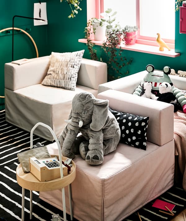 Feel like playing in your living room? Turn this modular seating into a bus and drive through the living room, or just cosy up with a book in the evening.