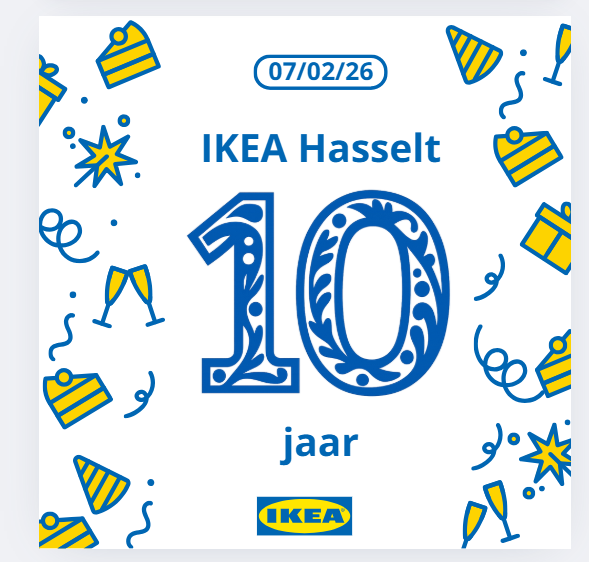 Feestthema voor 10 jaar IKEA Hasselt.