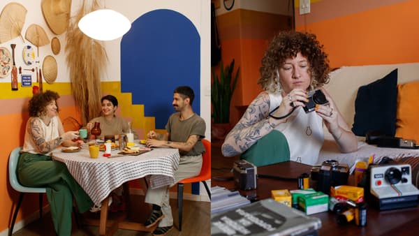 Felipe, Gabriela et Giovanna prennent un repas ensemble. Des photos les montrent en train de s’adonner à leurs passions, comme la couture, la photographie et le jardinage.