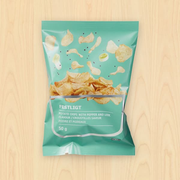 FESTLIGT Potato crisps with pepper and leek flavour, 50g  