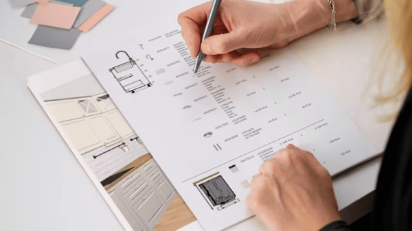Final consultation of kitchen design