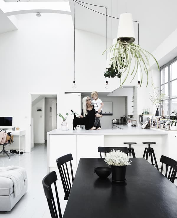 Fiona and Stanley in the kitchen.