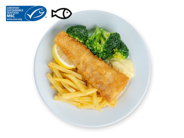 Fish and Chips with Broccoli