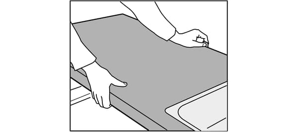 Fix the worktop according to the IKEA instructions.