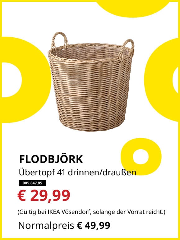 FLODBJÖRK  Übertopf 41cm drinnen/draußen statt € 49,99 zum Knut Preis von € 29,99