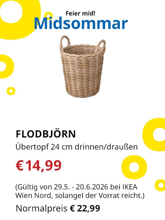 FLODBJÖRN
Übertopf 24 cm drinnen/draußen
€14,99 statt €22,99