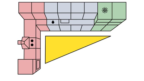 Floorplan of a Kitchen in L shape