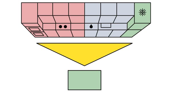 Floorplan of a Kitchen with an island