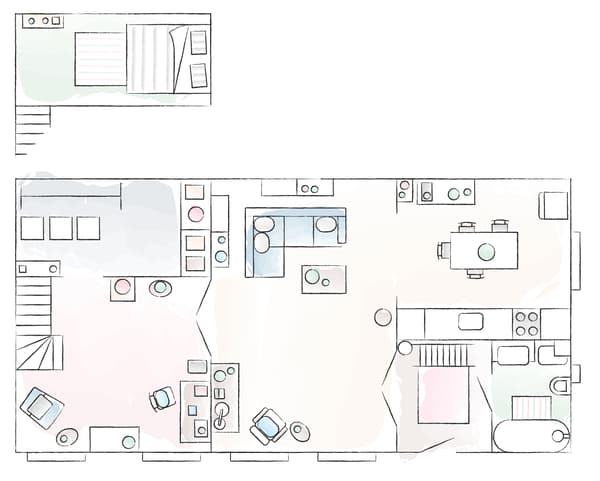 Floorplan of Anikó and Robert’s apartment.