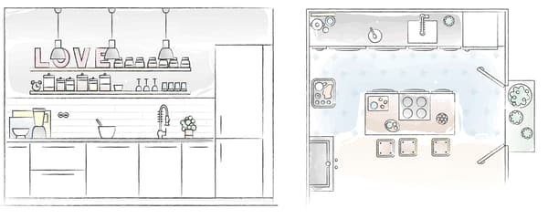 Floorplan of Libertad’s kitchen.