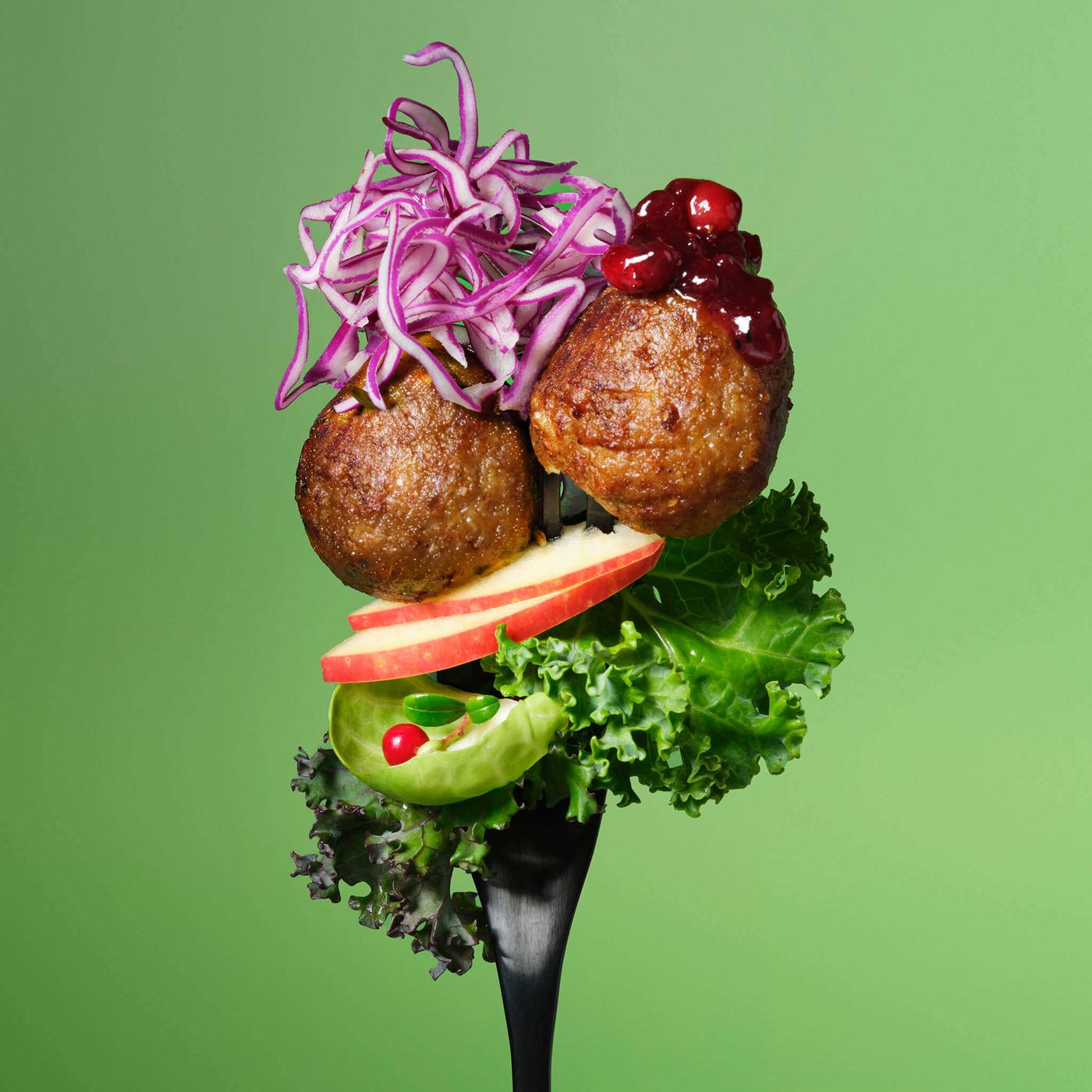 fork with food on it