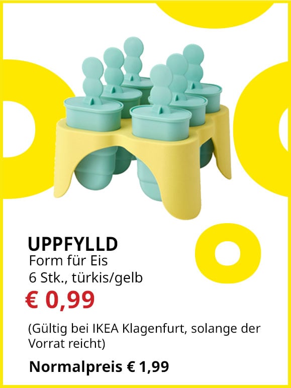 Form für Eis Uppfylld, 6 Stück, türkis/gelb, statt € 41,99 um € 0,99.
