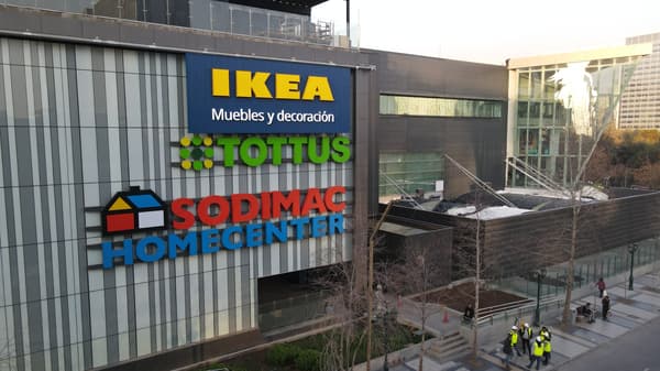 Foto de la fachada del mall Open Kennedy donde están los carteles de IKEA, Tottus y Homecenter Sodimac