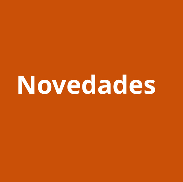 Foto naranja con texto blanco "Novedades"