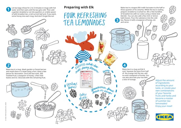 Four refreshing tea lemonades.