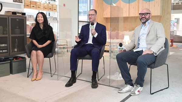 Fredrik Johansson, Country Retail Manager at IKEA Korea; Nicholas Johnsson, Country Commercial Manager at IKEA Korea; and Jeehye Pak, Consumer&Customer Insights Manager at IKEA Korea answer questions from reporters.