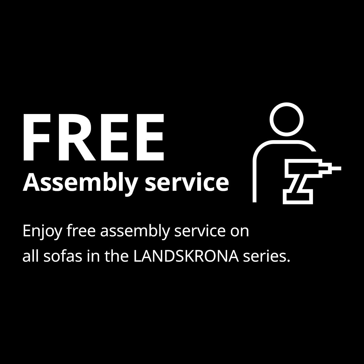 Free assembly service for all sofas in the LANDSKRONA series