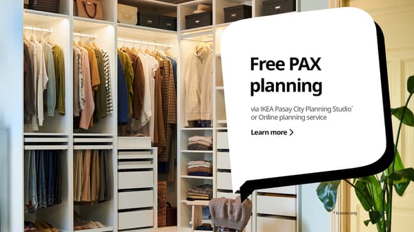 Free PAX Planning at IKEA Pasay City Planning Studio and Online planning service.