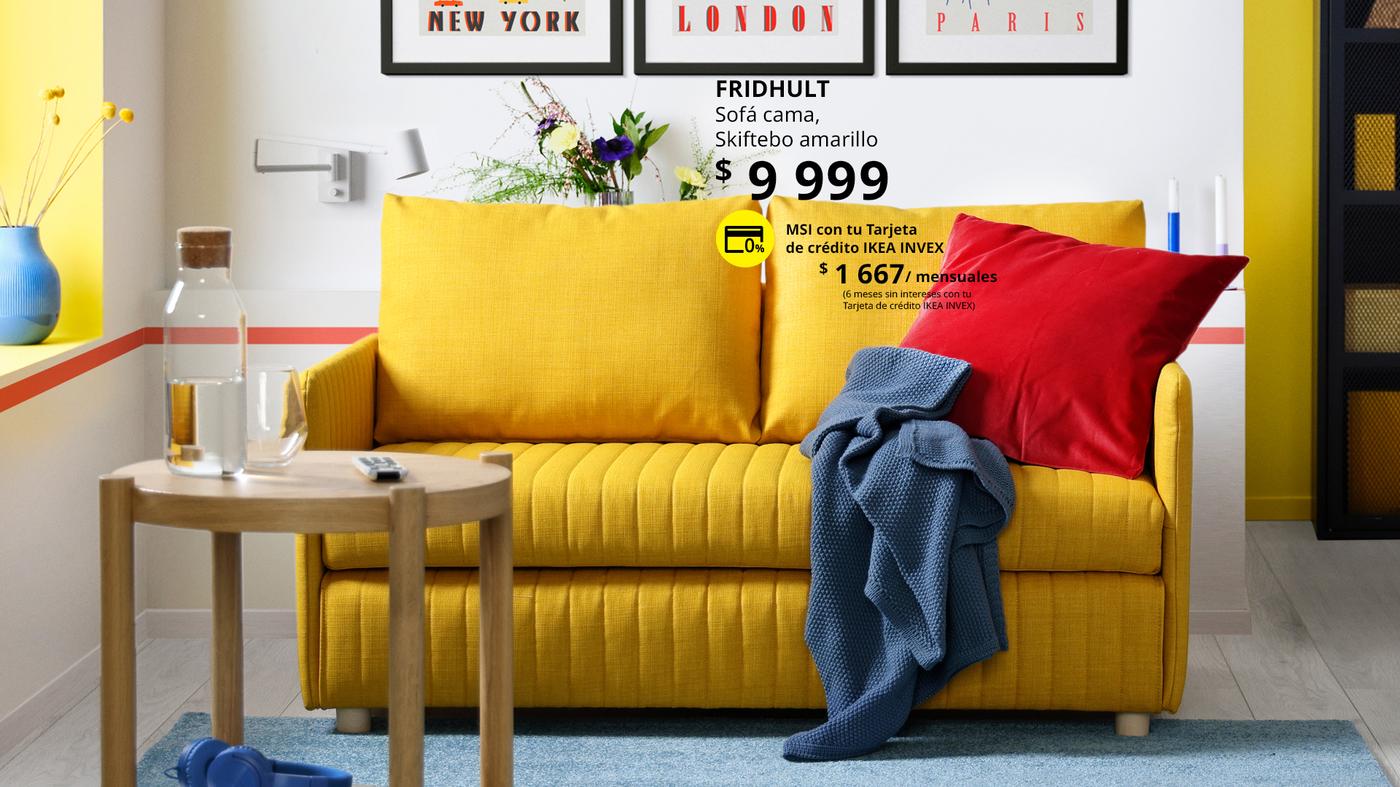 FRIDHULT sofa cama amarillo 2 asientos