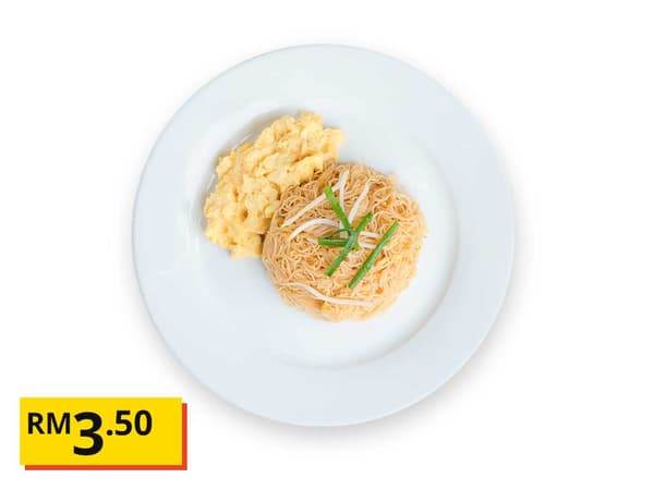 Fried Beehoon Siam with scrambled eggs