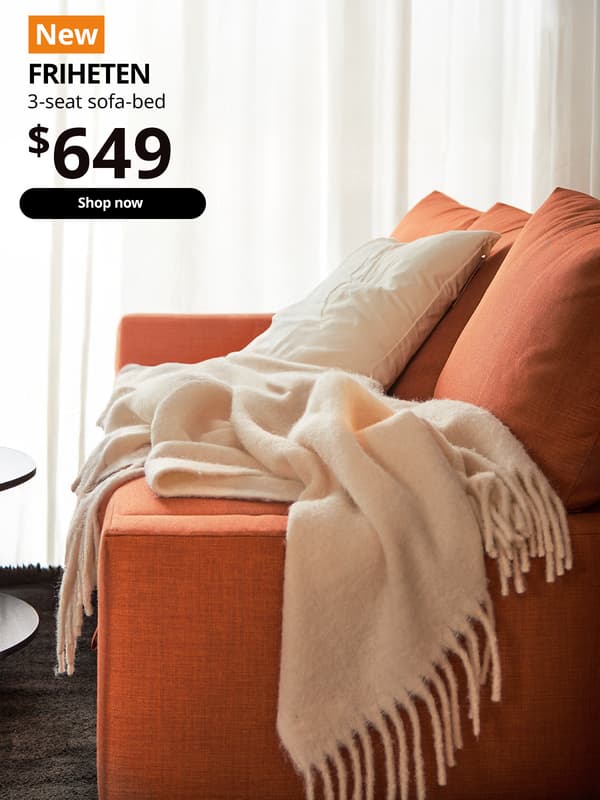 Image 101: FRIHETEN 3 seater sofa-bed in faringe brown-orange