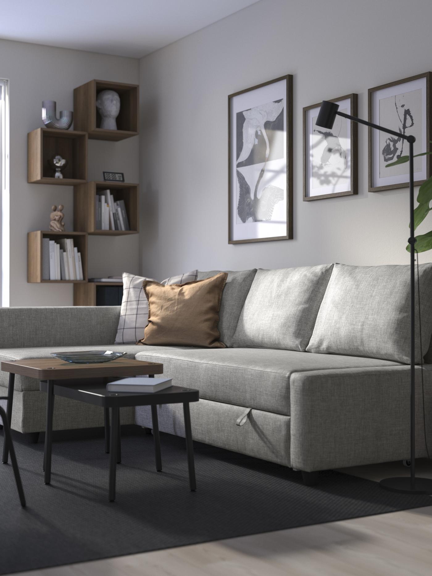 FRIHETEN csb+stor Faringe light grey