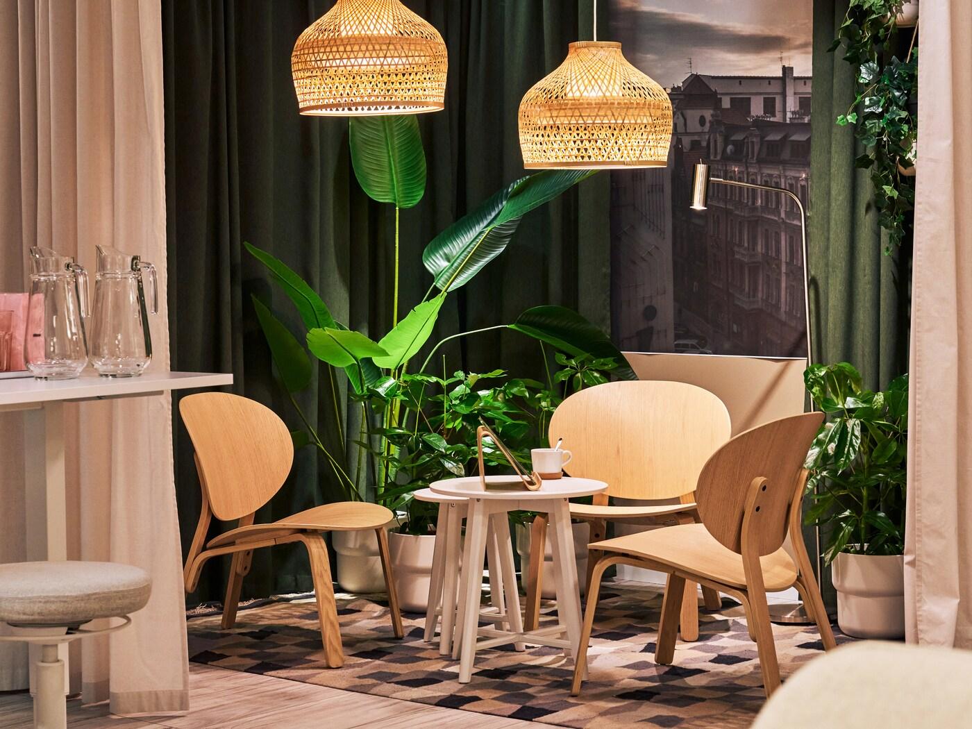 FRÖSET Fotel, okleina dębowa bejcowana na biało