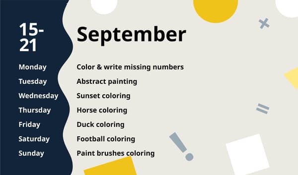 Fun September activities