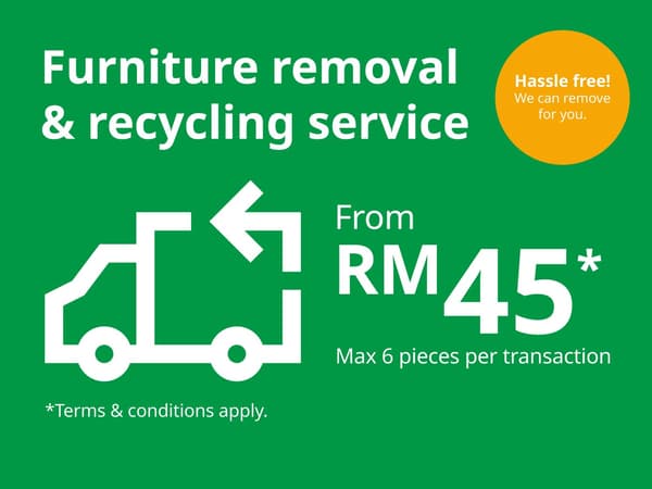 Furniture removal & recycling from RM45
