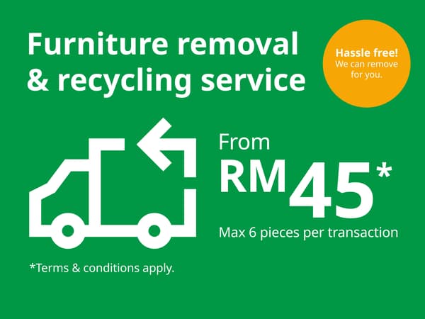 Furniture removal & recycling from RM45