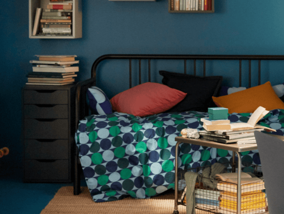 FYRESDAL Day-bed with 2 mattresses, black, Moshult firm, 80x200 cm